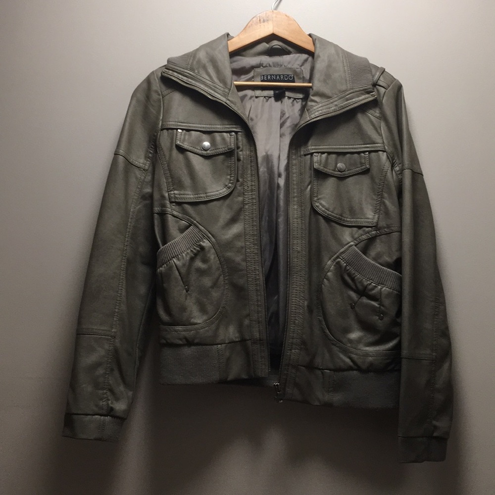 Bernardo Green Faux Leather Jacket